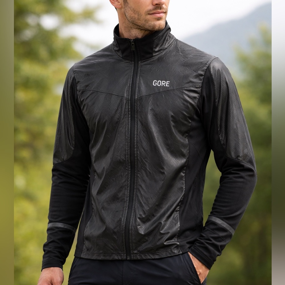 GORE Wear GORE-TEX INFINIUM Cycling Jacket Men’s Small Black Windproof Full Zip